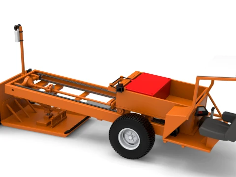 Garden Tractor pulling sled Scale 1 to 25 3D Print Model