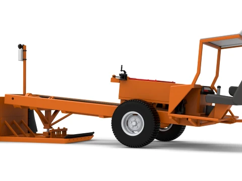 Garden Tractor pulling sled Scale 1 to 25 3D Print Model