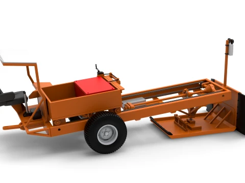 Garden Tractor pulling sled Scale 1 to 25 3D Print Model