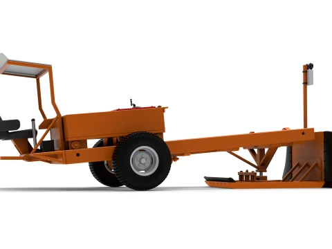 Garden Tractor pulling sled Scale 1 to 25 3D Print Model