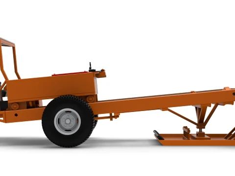 Garden Tractor pulling sled Scale 1 to 25 3D Print Model