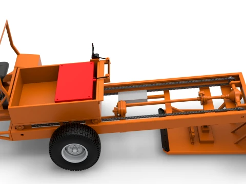 Garden Tractor pulling sled Scale 1 to 25 3D Print Model