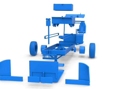 Garden Tractor pulling sled Scale 1 to 25 3D Print Model