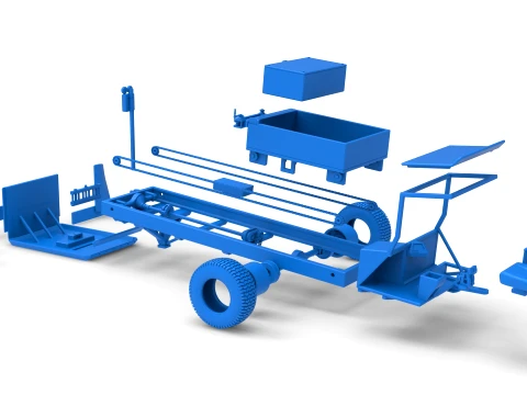 Garden Tractor pulling sled Scale 1 to 25 3D Print Model