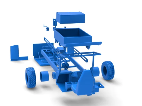 Garden Tractor pulling sled Scale 1 to 25 3D Print Model
