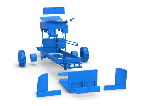 Garden Tractor pulling sled Scale 1 to 25 3D Print Model