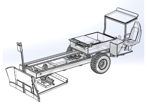 Garden Tractor pulling sled Scale 1 to 25 3D Print Model