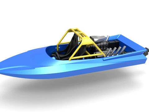 Jet sprint boat Scale 1 to 25 3D Print Model