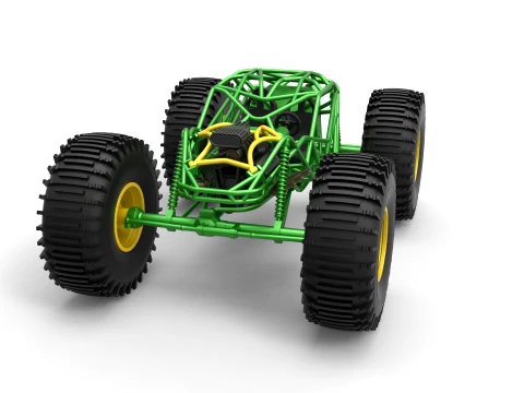 Rock bouncer on low-pressure wheels Scale 1 to 25 3D Print Model