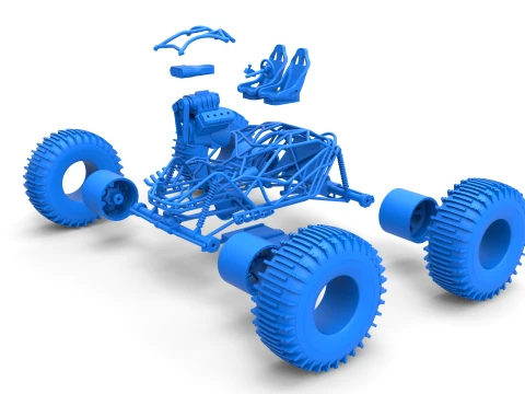 Rock bouncer on low-pressure wheels Scale 1 to 25 3D Print Model