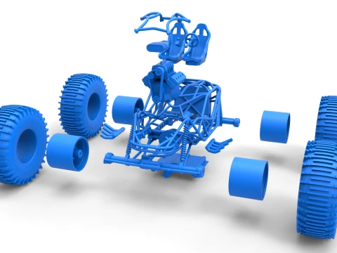 Rock bouncer on low-pressure wheels Scale 1 to 25 3D Print Model