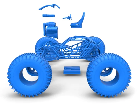 Rock bouncer on low-pressure wheels Scale 1 to 25 3D Print Model