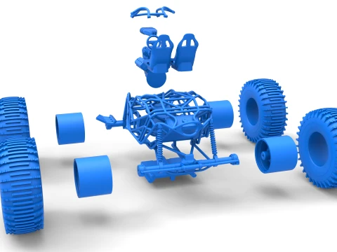 Rock bouncer on low-pressure wheels Scale 1 to 25 3D Print Model