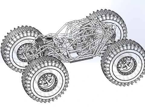 Rock bouncer on low-pressure wheels Scale 1 to 25 3D Print Model