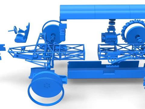 Swamp buggy Scale 1 to 25 3D Print Model