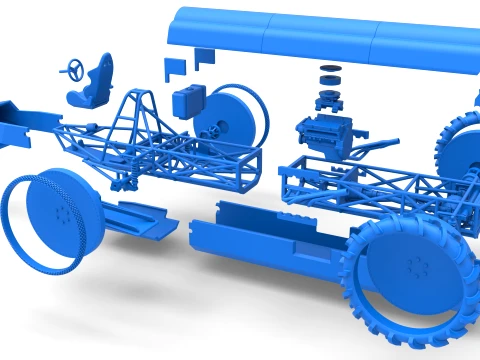 Swamp buggy Scale 1 to 25 3D Print Model