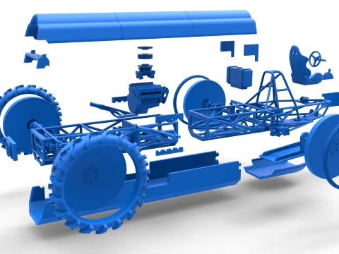 Swamp buggy Scale 1 to 25 3D Print Model