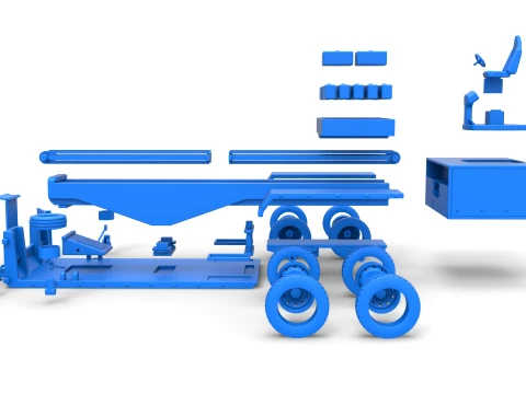 Tractor pulling sled Scale 1 to 25 3D Print Model