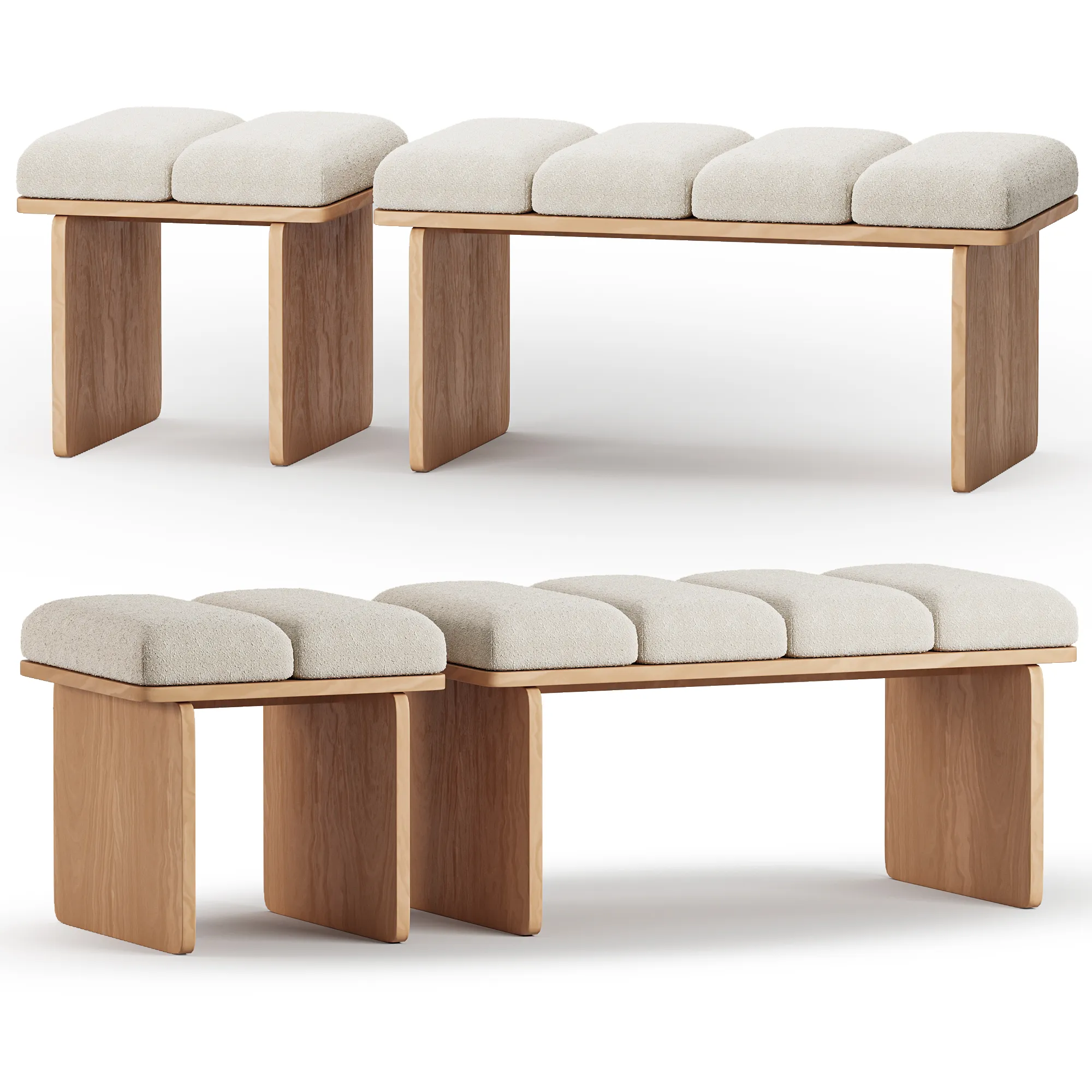 Bench Xoshi 3D Модель .c4d .max .obj .3ds .fbx .stl .blend 