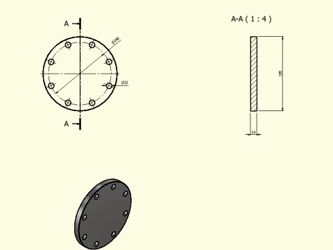 EN 1092-1 Type 05B Blind Flange Pack - DN10 to DN450 PN16 3D Model