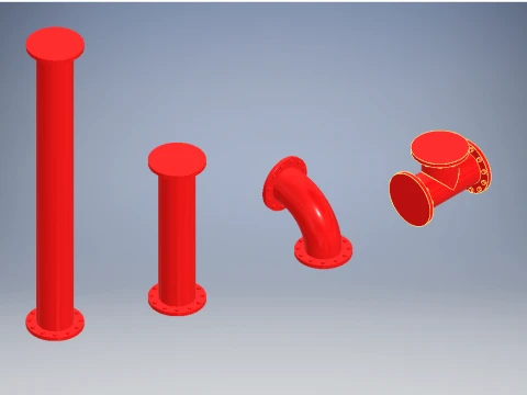 FREE Game-Ready Modular Red Steam Pipes Kit 8in GLB 3D Model
