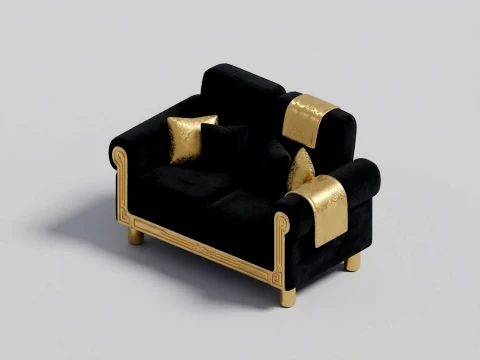 Golden Velvet Lounge Pack 3-in-1 3D मॉडल