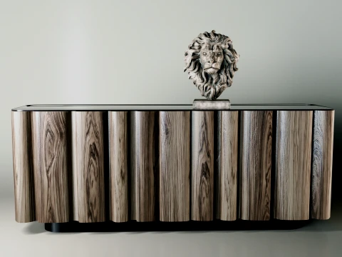 Modern Walnut Sideboard 3D Model