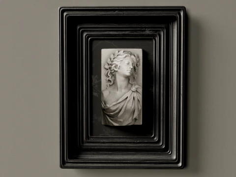 Female Bas Relief Wall Decor 3D Model