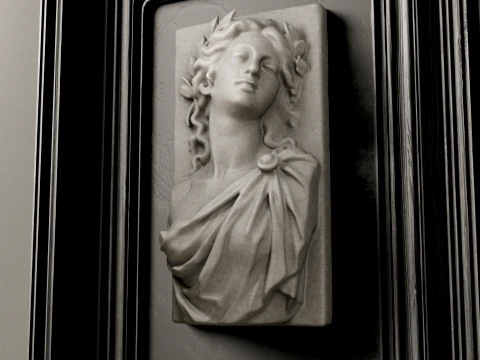 Female Bas Relief Wall Decor 3D Model