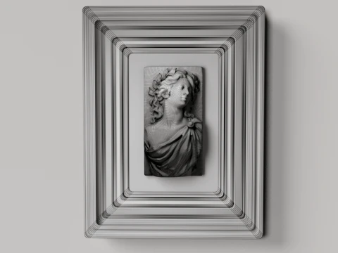 Female Bas Relief Wall Decor 3D Model