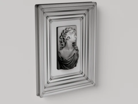 Female Bas Relief Wall Decor 3D Model
