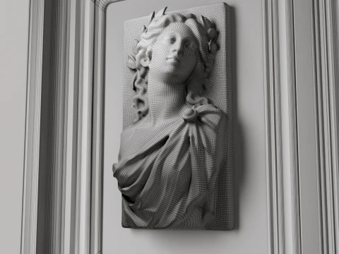 Female Bas Relief Wall Decor 3D Model