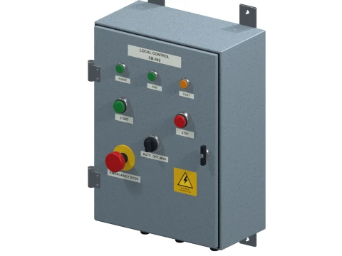 Scatola di controllo elettrico con pulsanti - PBR 2K e LOD Modello 3D