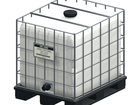IBC 액체 용기 1000L 스타일 - PBR 2K 및 LOD 3D 모델
