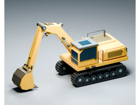 Rupsgraafmachine Hydraulisch bouwvoertuig PBR 3D Model