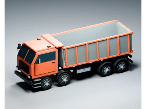 Dump Truck 8x4 Wegenbouw Kipper PBR 3D Model