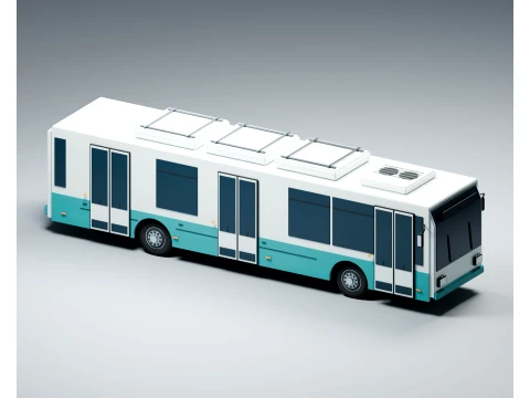 Elektrisches Stadtbus-Niederflur-Transitfahrzeug PBR 2K 3D Modell
