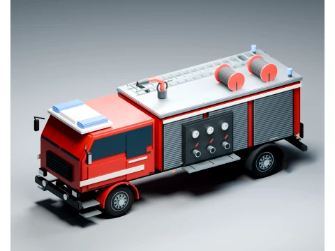 Feuerwehr-Kommunal-Rettungsl&ouml;schfahrzeug PBR 2K 3D Modell