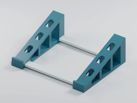 Ventilated Laptop Stand with Modular Risers 3D Print Model