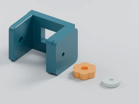 Webcam Camera Desk Clamp with Quarter Inch Mount 3D Print Model