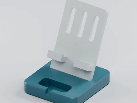 Phone Stand Dock with Charging Cable Tray 3D प्रिंट मॉडल