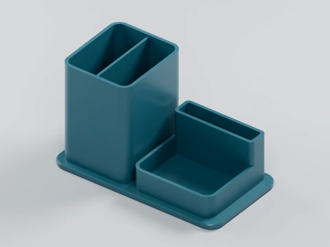 Pen Holder Desk Organizer with Divided Cup and Tray 3D Принт Модель