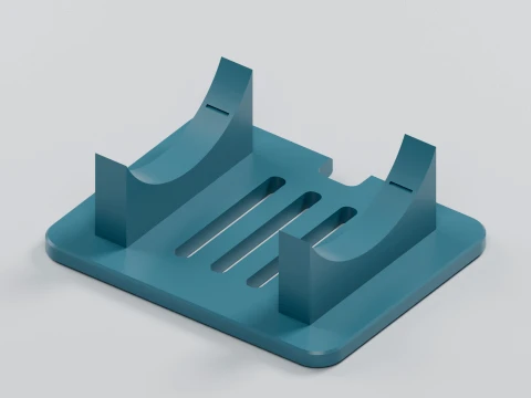 Bluetooth Speaker Stand with Twin Curved Saddles Modelo de impresión 3D