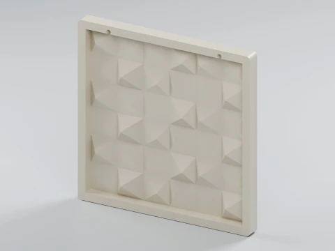 Geometric Wall Art Panel with Faceted Pyramid Relief Modelo de Impressão 3D