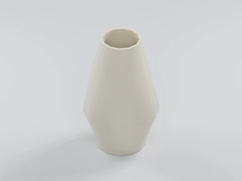 Geometric Faceted Vase for Dry Decorative Stems 3D Print Model