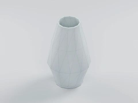 Geometric Faceted Vase for Dry Decorative Stems 3D Print Model