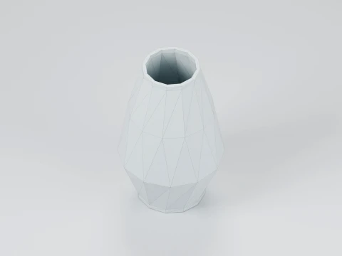 Geometric Faceted Vase for Dry Decorative Stems 3D Print Model
