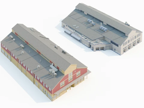 Harbor Wharfs Packaging Warehouses Seattle Waterfront 3D 모델