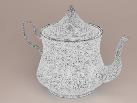 Vintage Porcelain Tea Set - Royal Albert Old Country Roses Style 3D Model