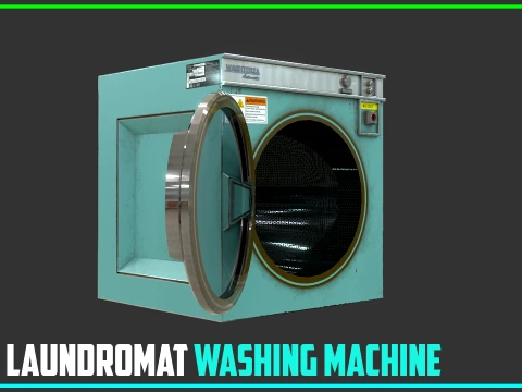 80S Laundromat Washing Machine 3D Model